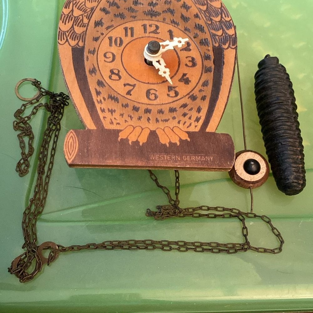 Vintage Owl Wall Clock made in Western Germany