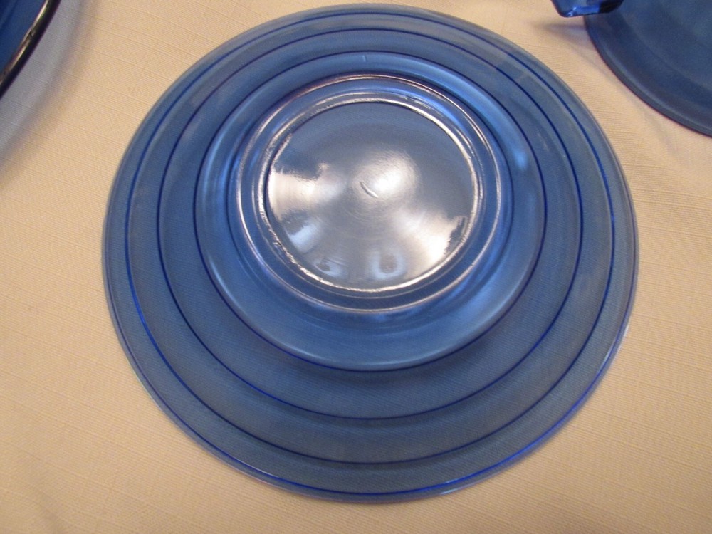 MODERNTONE HAZEL ATLAS COLBALT BLUE- BROTH & SAUCER-NICE