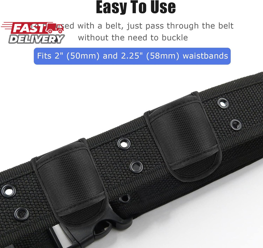 Flashlight Holster for Duty Belt, Open Top D Cell Compact Light Holder Case, Nyl