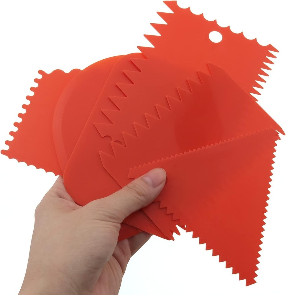 LRONG 6PCS Pottery Tools Plastic Clay Scraper Set Scraping Handle Carved Soft...