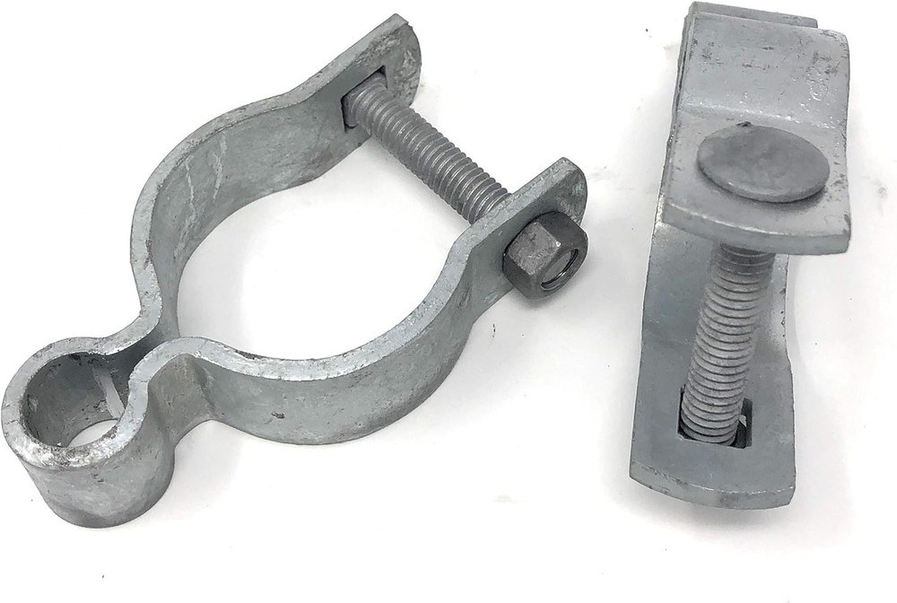 2 Sets Pressed Steel Chain Link Fence Hinges - Face Mount for 1-7/8" Frames