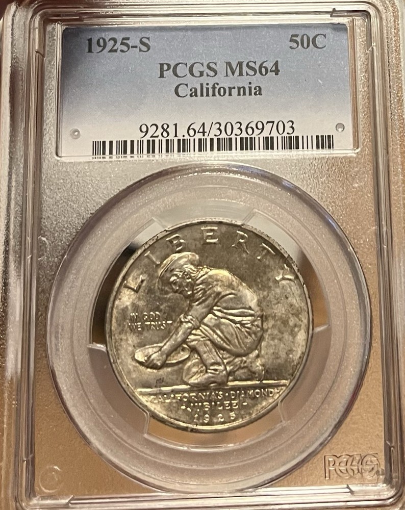1925-S PCGS MS64 California Commemorative Silver Half Dollar