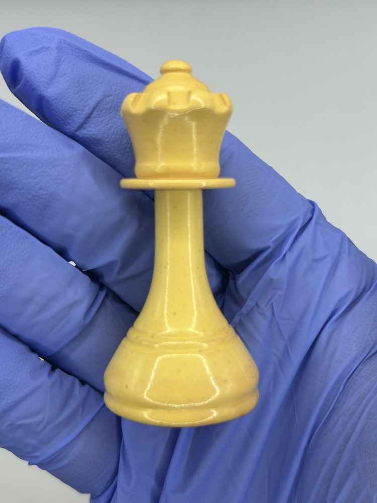 Vintage Bakelite Chess Set Red & Butterscotch 32pc Complete