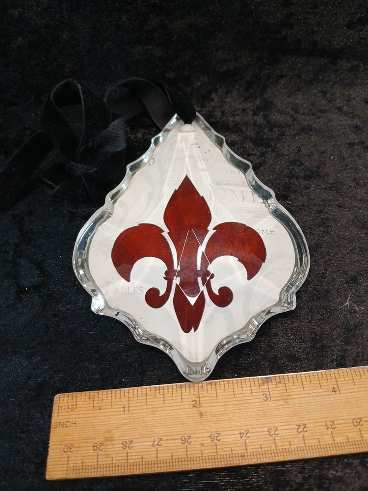 Fieur De Lis Hanging Glass Ornament