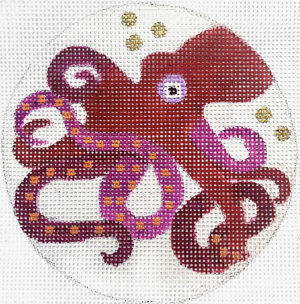 Needlepoint Handpainted Melissa Prince Octopus 4"