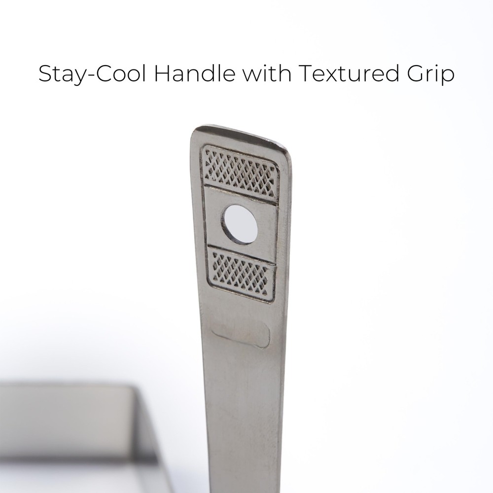 Square Egg Mold for Griddle Stainless Steel Ring with Collapsible Handle