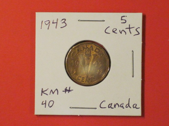 1943 Five Cents- Canada - KM# 40 / Excellent (L2)
