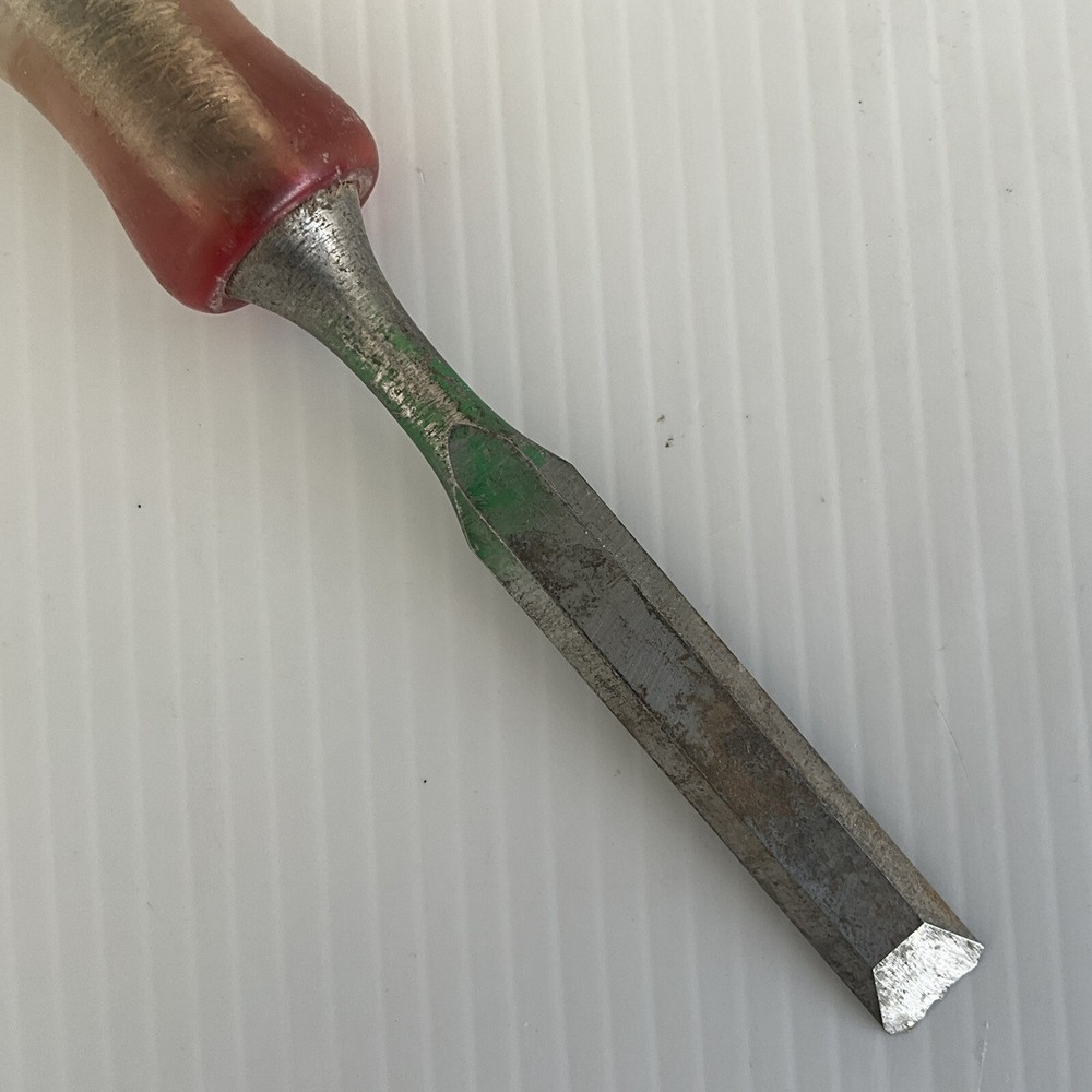 Vintage Master Mechanic Wood Chisel 1/2” Clear Plastic Handle