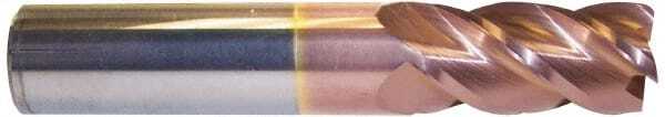 Accupro 1/2" Diam 4 Flute Single End Solid Carbide 1/8" Corner Radius End Mil...
