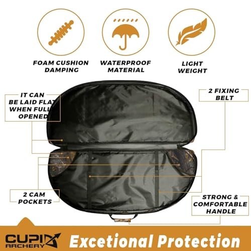 Lightweight Soft Compound Bow Case with Arrow Pocket & Backpack Straps - Durable