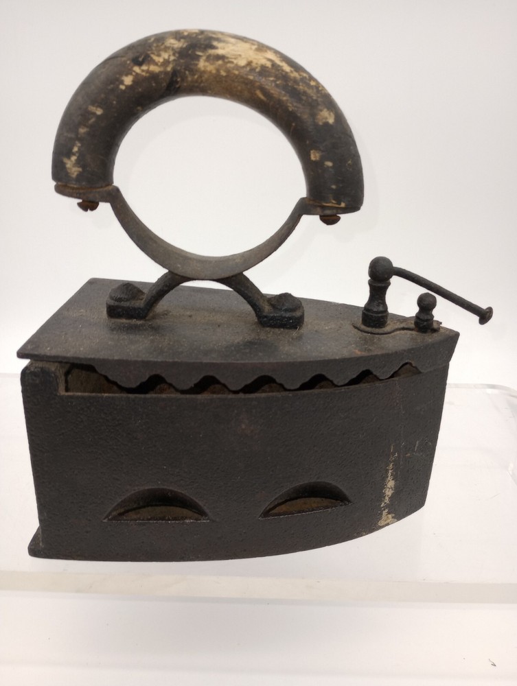Antique Cast Sad Iron Coal Fired Clothes Press Iron