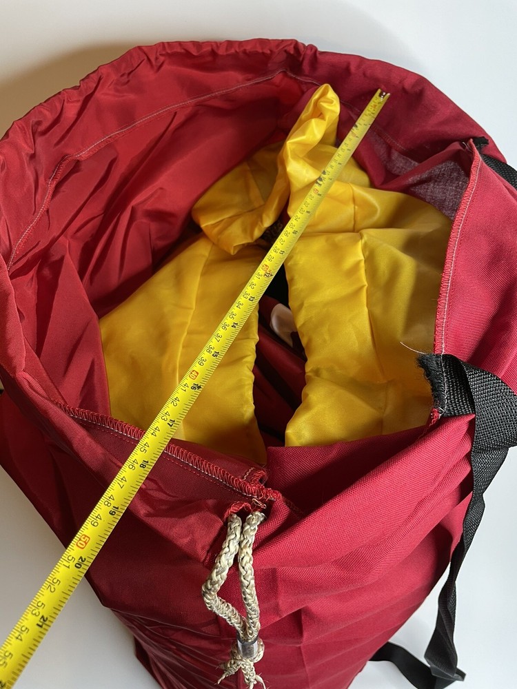 (2X) Large Nylon Laundry Bag With Drawstring & Backpack Straps Durable Red