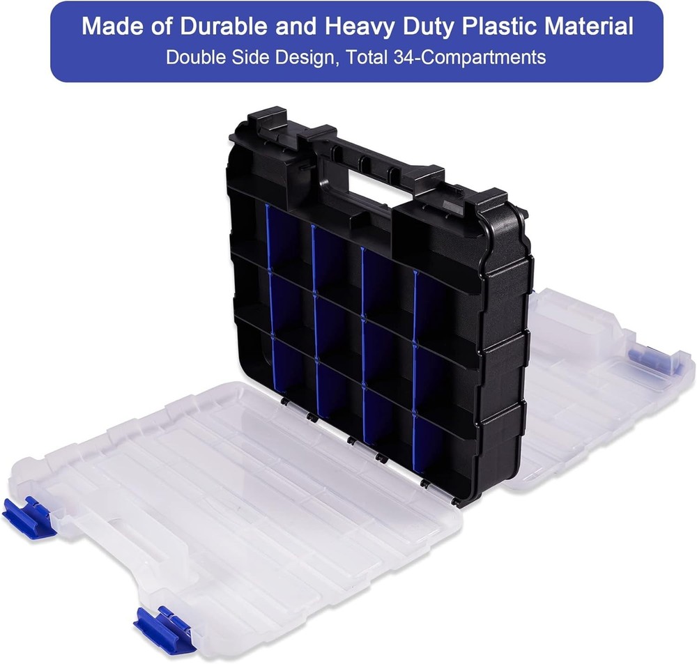 Blue Hardware Organizer with Removable Dividers
