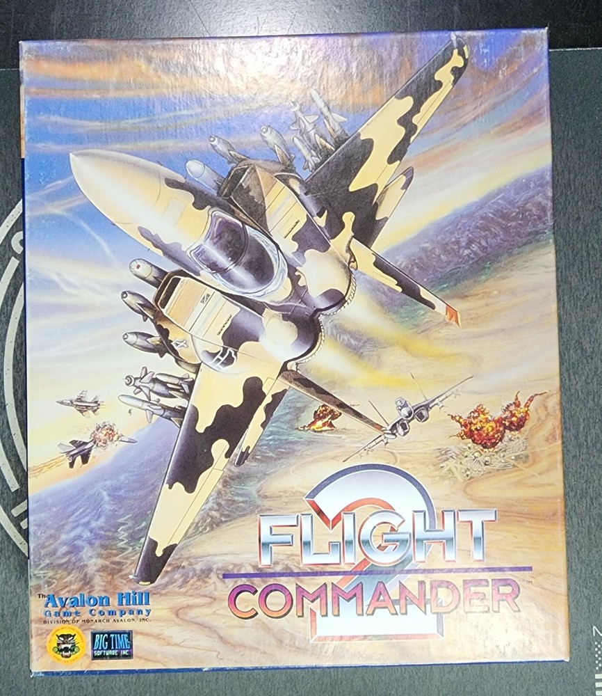 Vintage Flight Commander 2 PC Software Game Includes disks & Original Papers!