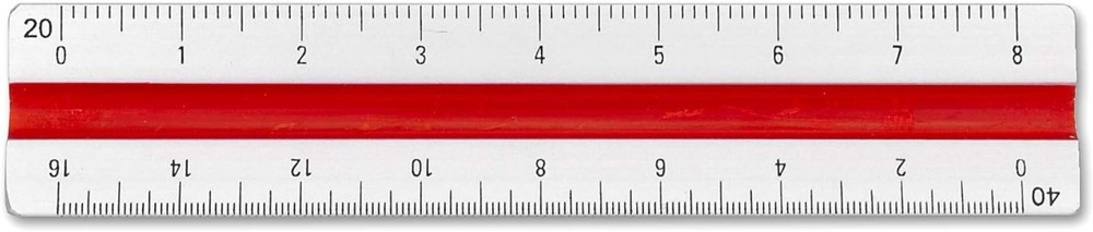 Solid Silver Aluminum Engineer Scale - 4IN Color-Coded Drafting Ruler for Pros