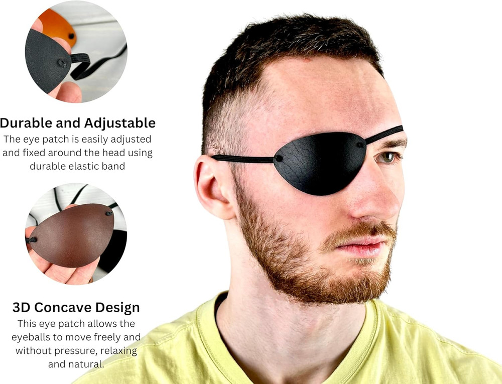Leather Eye Patch, Eye Patch, Man Eye Patch, Woman Eye Patch, Slim Eye Patch, Ey