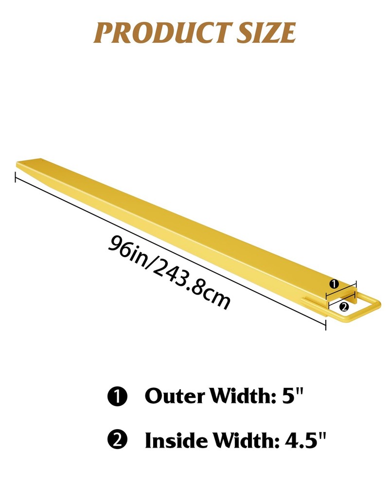 Pallet Forklift Extensions, 72"x4.5" Fork Extensions Heavy Duty Fork Extensions