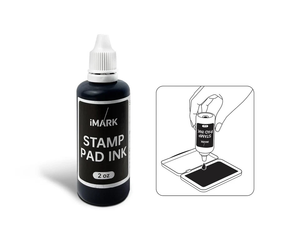 iMARK Premium Refill Ink for Self-Inking Stamps, Daters an