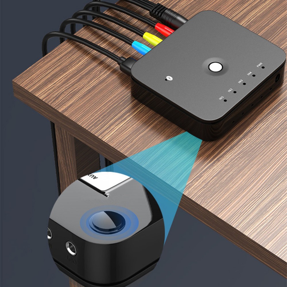 Black Bluetooth Audio Switch Box Cage Remote Control Audio Receiver Replacement