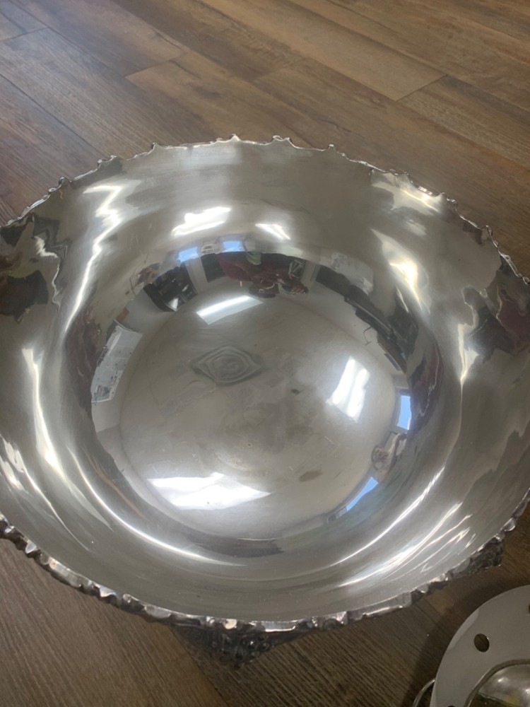 vintage silver plate punch bowl