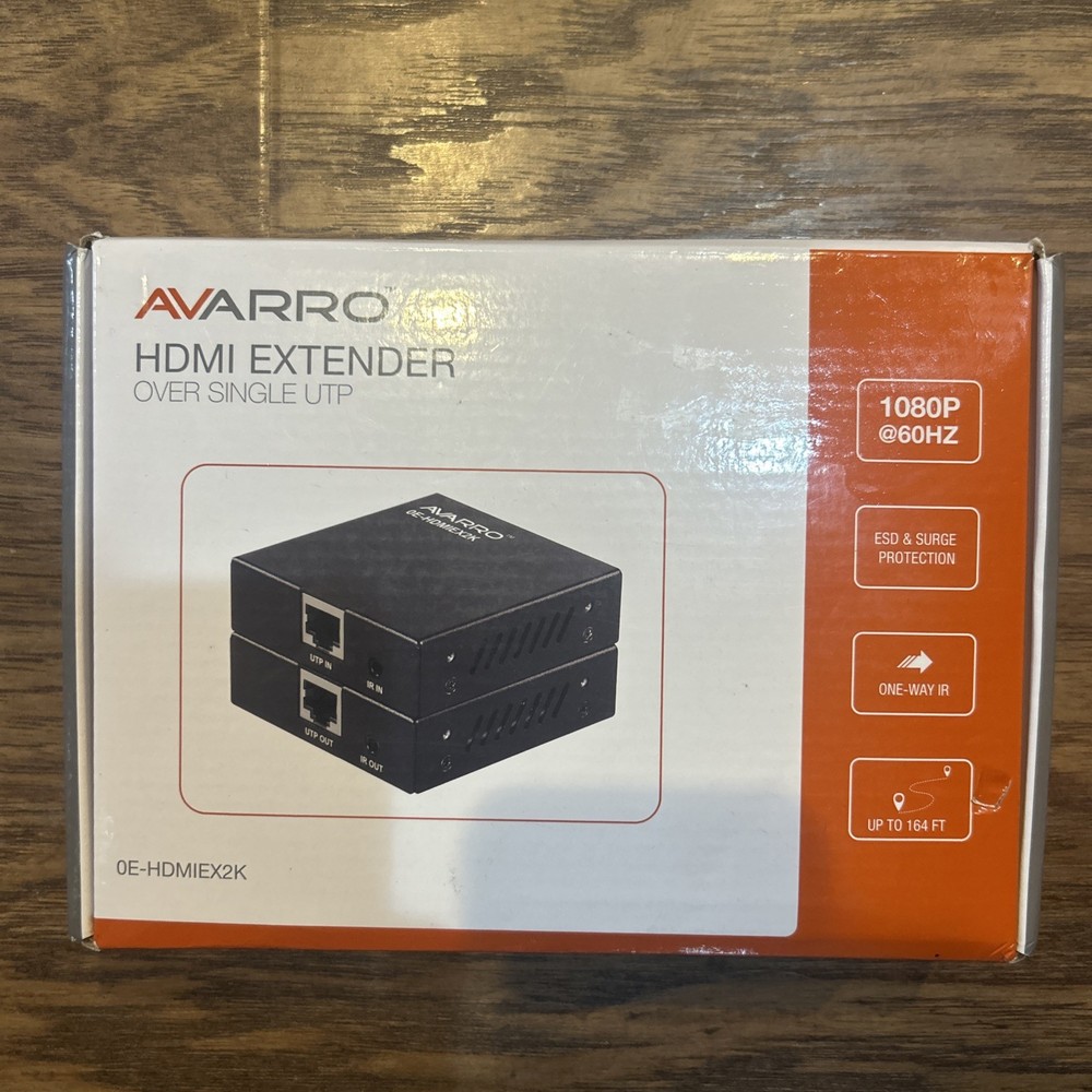 Avarro HDMI Extender Over Single UTP Transmitter Receiver Set 0E-HDMIEX2K
