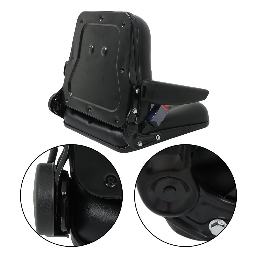 Adjustable Backrest Tractor Seat w/Armrest Universal Forklift Seat