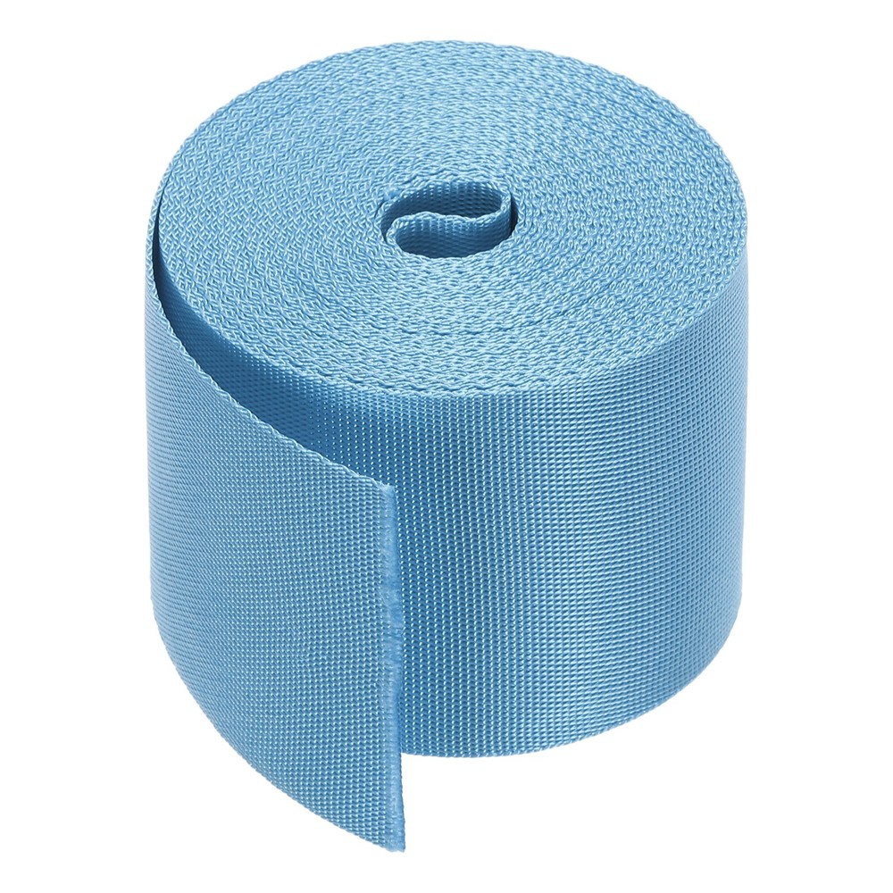 Flat Nylon Webbing Strap 2 Inch 5 Yards Lake Blue for Backpack