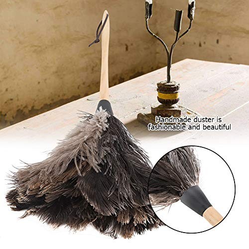 Duster with Wood Handle, Multi-Purpose, Eco-Friendly, Washable, Black
