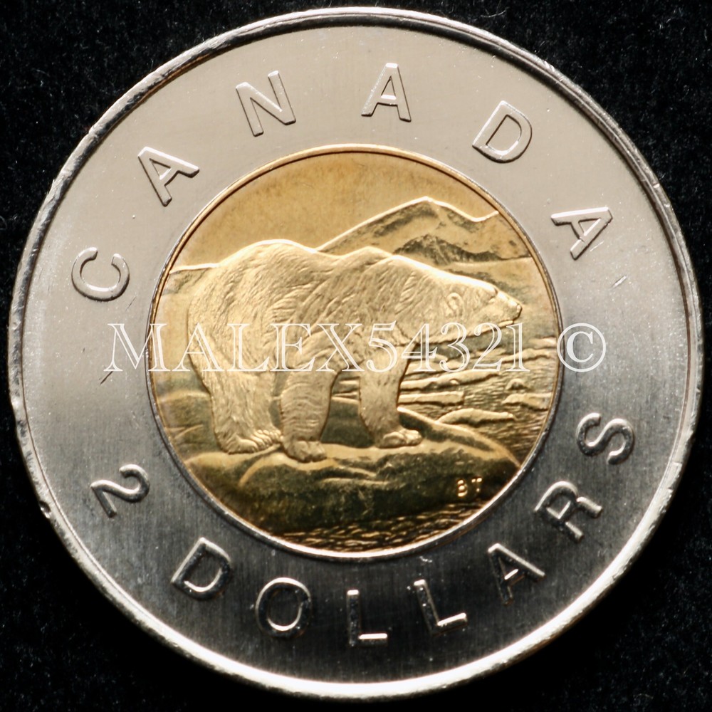 🇨🇦​ CANADA 2002 POLAR BEAR 2 DOLLARS UNCIRCULATED FROM MINT ROLL