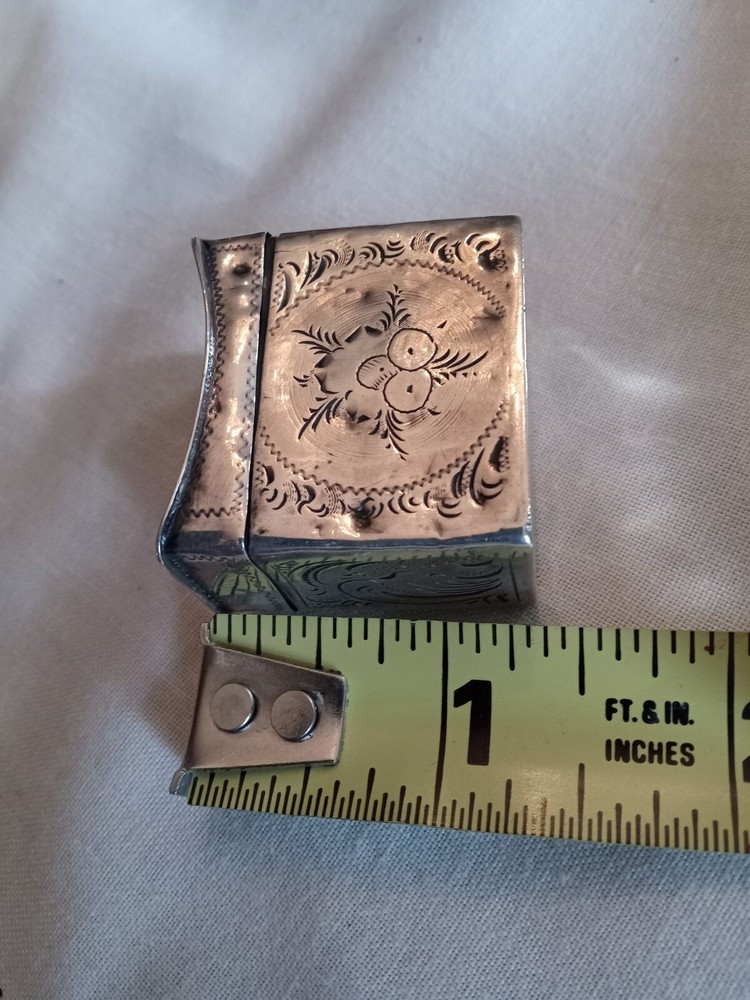 Small Antique Dutch .835 Silver Peppermint Box , Hatbox Form