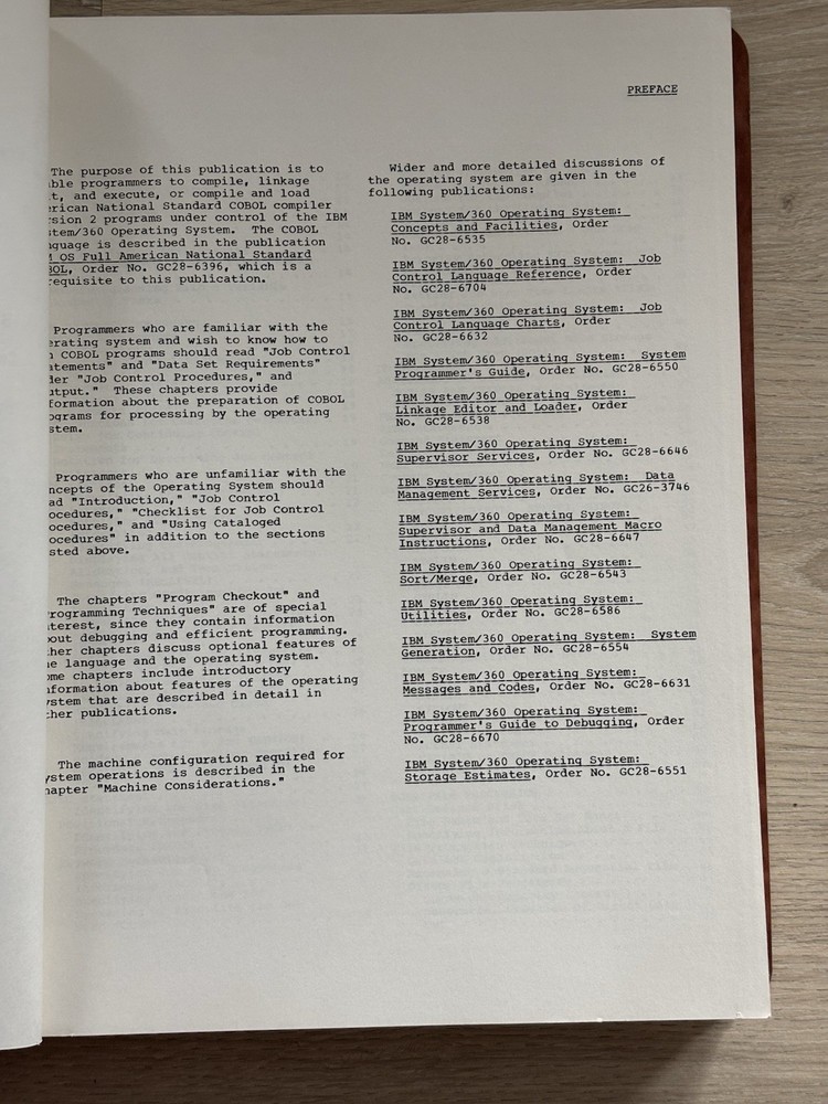 VTG IBM Systems Reference Library IBM OS COBOL Programmer's Guide 1972 RARE