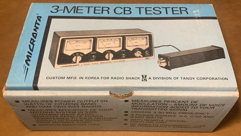 Vintage Micronta 3-meter CB Tester Cat. No. 21-522 Box