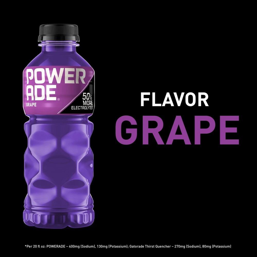 POWERADE Grape Sports Hydration Drink 20 oz 8 Pack