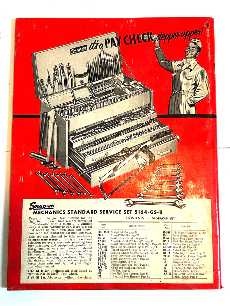 OCTOBER 1955 SNAP-ON TOOL TOOLS CATALOG V SAN FRANCISCO NOVATO CA