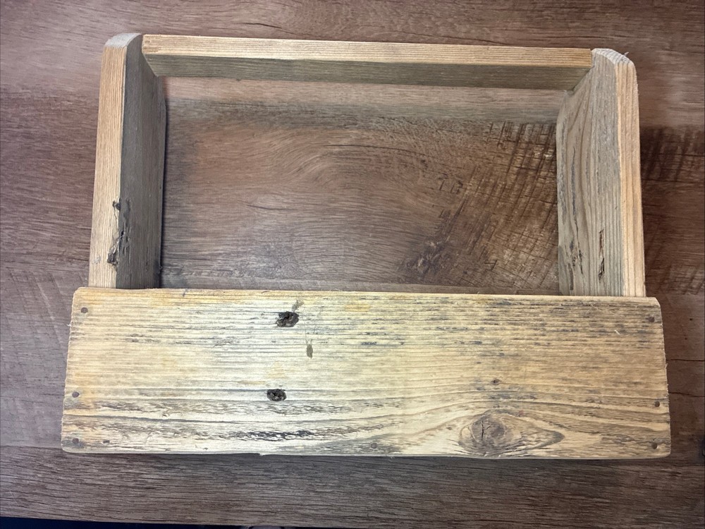 Vintage Wooden Tool Caddy Rustic Storage