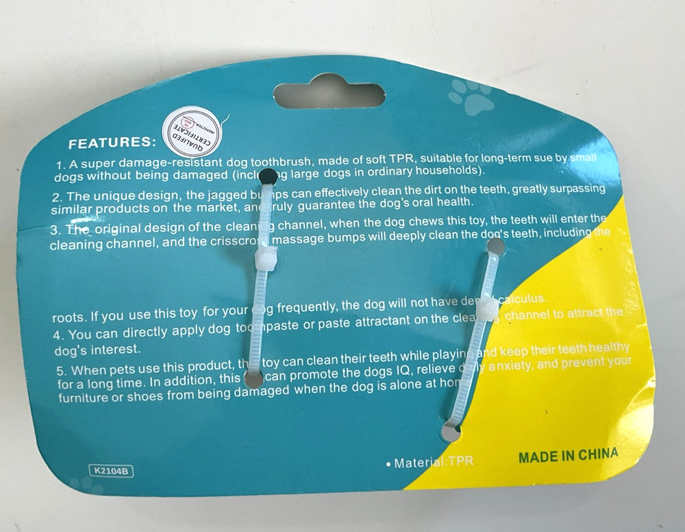 Dog TOOTHBRUSH. Serrated Molar Stick (for Medium size Dog)