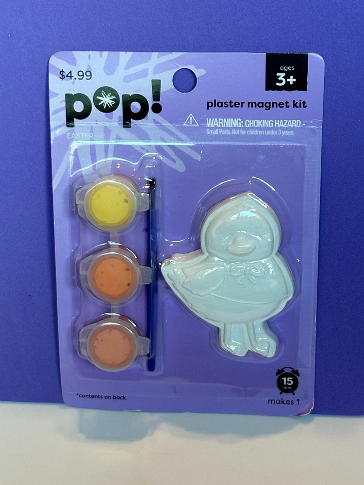 POP! Easter Chick Plaster Magnet Kit Ages 3+ ~ Includes Paint + Brush