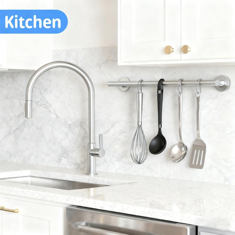 Towel Racks for Bathroom,Adjustable Single C-silver