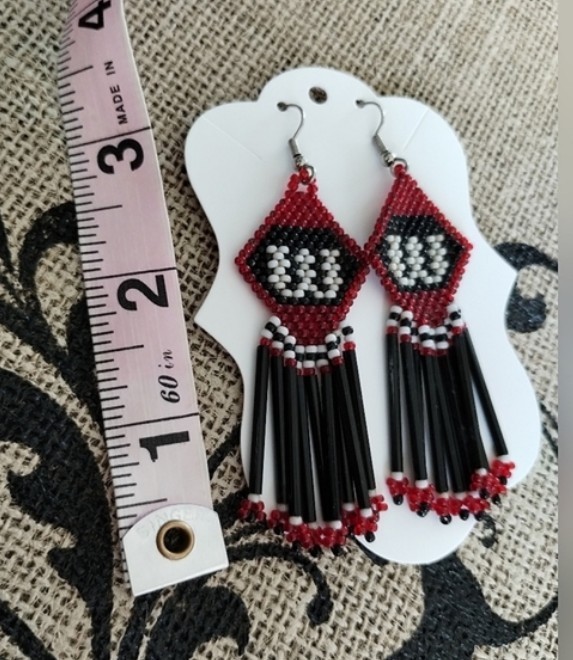 Long Beaded Native Style Earrings