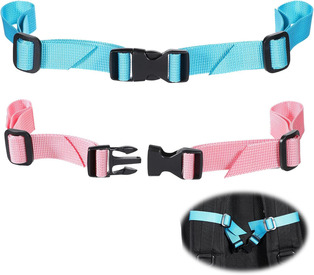 2pc Universal Backpack Chest Strap Adjustable Sternum Belt with Release Buckle