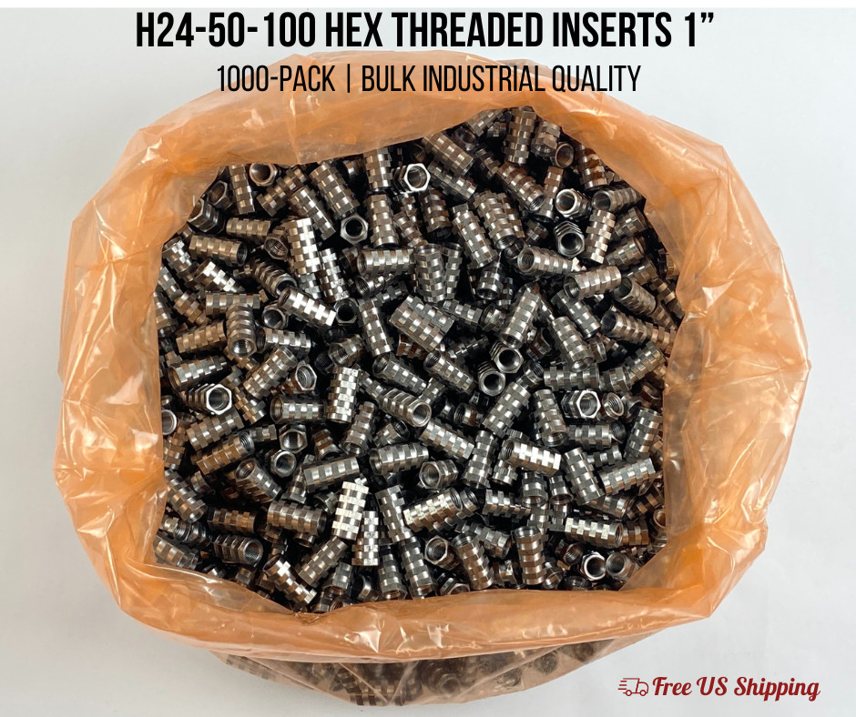 H24-50-100-1/2" Hex Threaded Insert 1" 1000-Pack