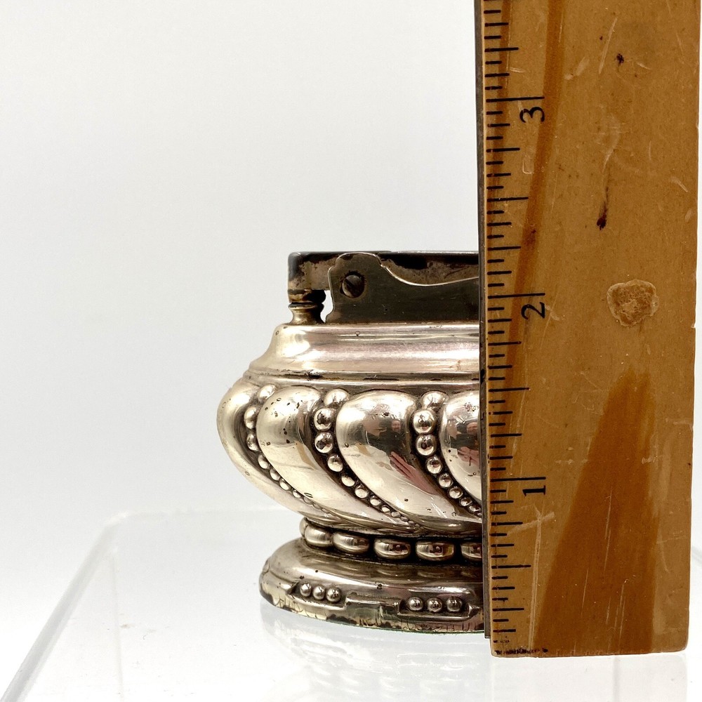 1950s Vintage Ronson “CROWN” Silver-Plated Table Lighter Instructions & Box