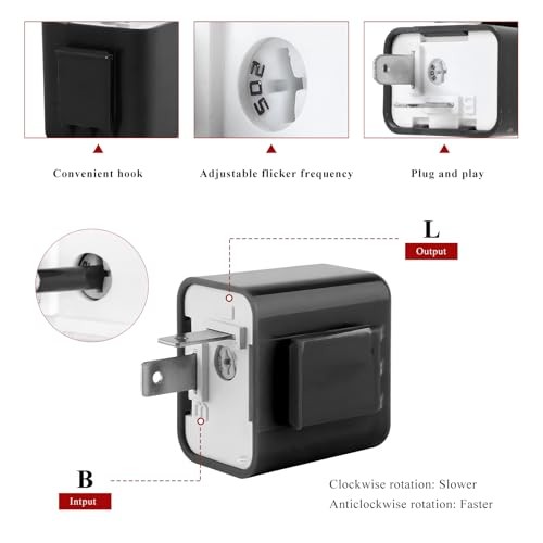 12V Speed Adjustable 2 Pin LED Flasher Relay, Electronic Flash Relay for