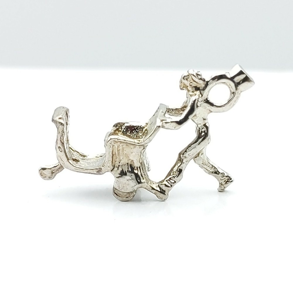 Man Pushing Stroller Silver Charm