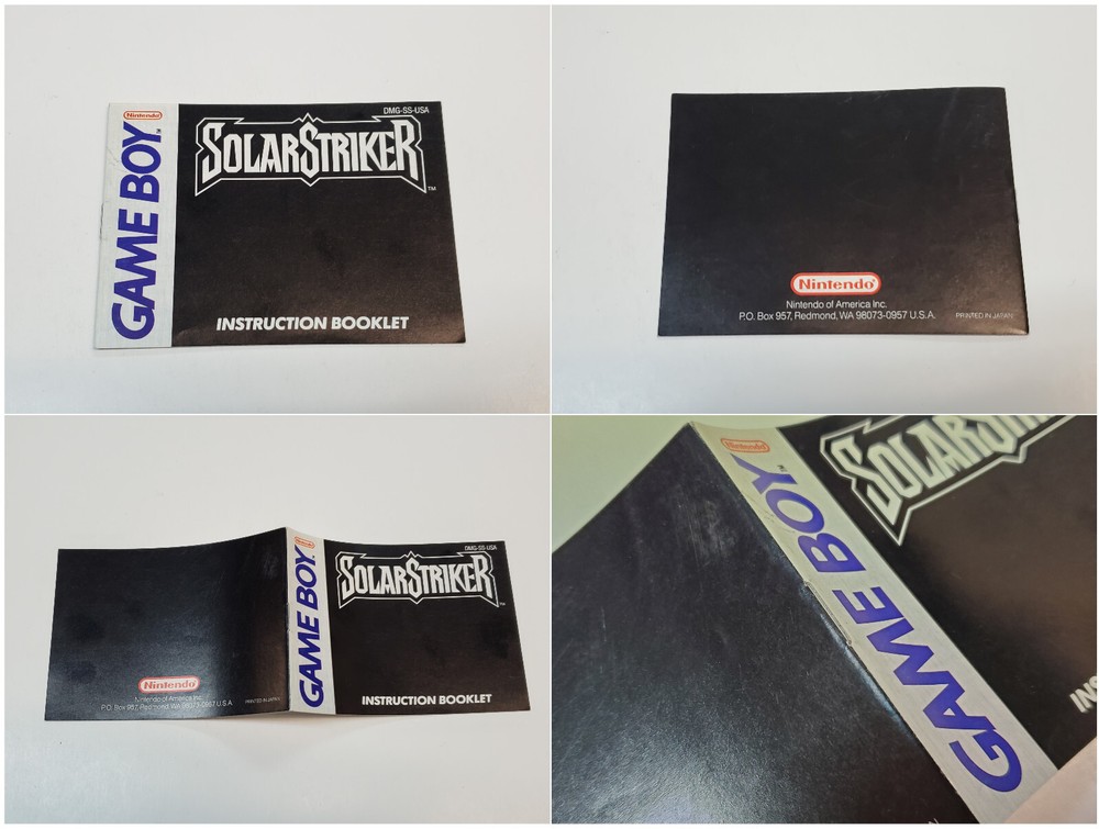 Solar Striker Original Authentic Nintendo Game Boy Box & Manual *