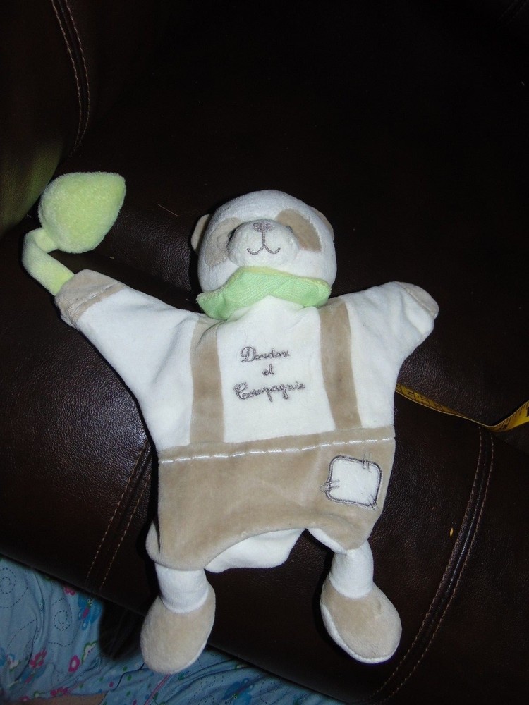 DouDou Panda Bear puppet and rattle plush