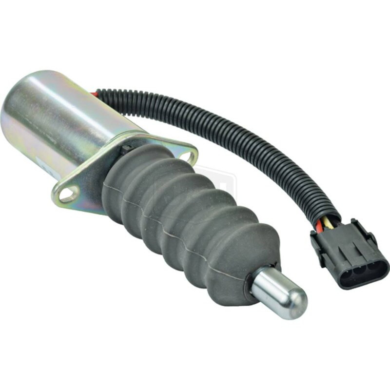 24V Pull Solenoid for Cummins, New, Intermittent Duty, 3 Terminals