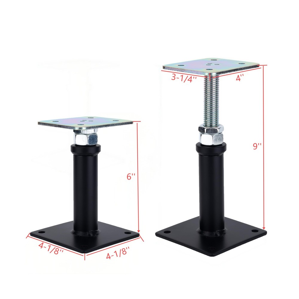 2 Pack Adjustable Floor Jack Post, 6’’-9’’ Height Range,