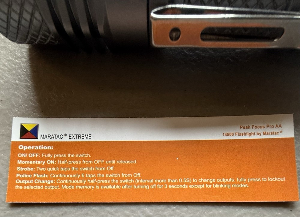 CountyComm Maratac Lot Pen Topo Titanium Leverage Tool Flashlight Hooligan EDC