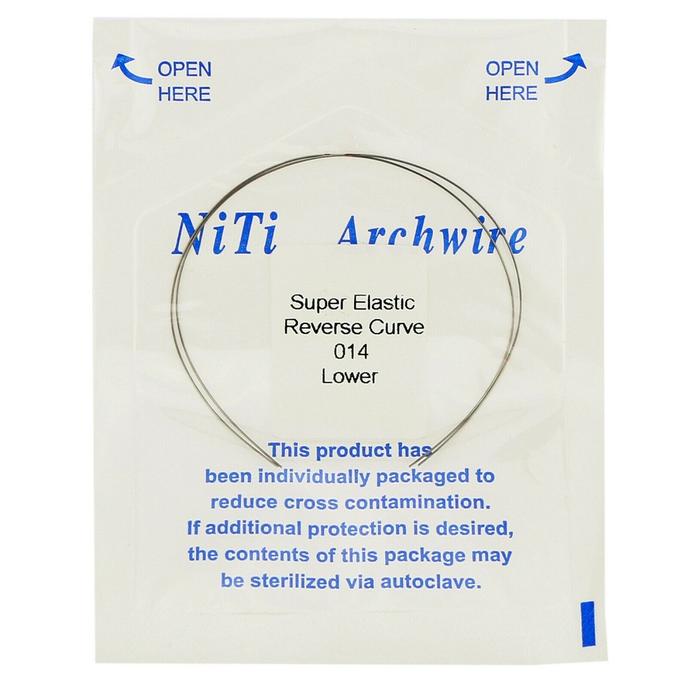 Dental Orthodontic Arch Wire Niti Super Elastic Reverse Curve Rectangular/Round